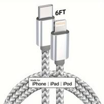 USB C į iPhone įkrovimo laidai, 1 pakuotė 6ft