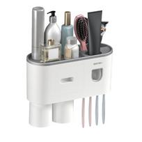 Dantų šepetėlių rinkinys su magnetiniais puodeliais, 1 dozatorius 2 puodeliai