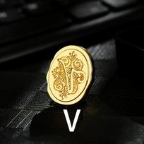 Metalinis raidžių antspaudas vaškui, IN