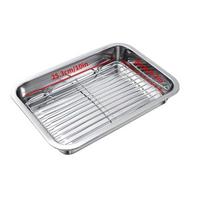 Nerūdijančio plieno kepimo rinkinys, Tiksliai metama kvadratinė lėkštė (lengvo stiliaus) ilgis 32*22*2cm padėklas su filtru