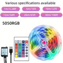 USB RGB LED juostų rinkinys, 30M/100FT