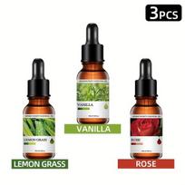 Aromaterapijos aliejų rinkinys, Citrinžolė + vanilė + rožė