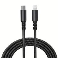 MFi USB-C žaibo kabeliai iPhone,  Juoda
