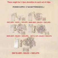 LED girlianda su nuotraukų segtukais, 3M 30LED+30Clips