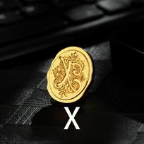 Metalinis raidžių antspaudas vaškui, X