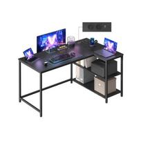 Kampinis stalas 120x80x76 cm Juoda mediena ir plienas