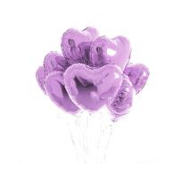 Širdies folijos balionai 10vnt, Šviesiai violetinė