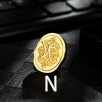Metalinis raidžių antspaudas vaškui, N