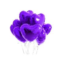 Širdies folijos balionai 10vnt, Violetinė