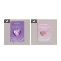 Širdies formos kristalų rinkinys, Amythest*2 + Rose Red*2