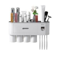 Dantų šepetėlių rinkinys su magnetiniais puodeliais, 1 dozatorius 4 puodeliai