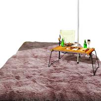 Fluffy Madingas Ryškus Kilimas Namų Terasai,  Kaklaraištis Dažytas pilkai violetine spalva