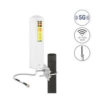 Delock 5G LTE Antenne SMA Stecker 3 - 5 dBi starr omnidirektional Wand- und Mastmontage outdoor weiß