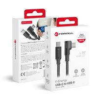 USB-C to USB-C Cable Forcell F-Energy QC4.0 PD 5A 100W Cafule 90°, 1.2 m CC-1Deg black