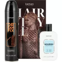Kemon Set: Dreamfix, Hair Spray, Strong Hold, 300 ml + Nourish Nourishing, Hair Treatment Shampoo, Dry, 250 ml