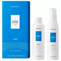 Kemon Lunex System Light Set: Cosmetic Lightening Hair Cream Treatment, 90 ml + Cosmetic Developer Hair Cream Treatment, 180 ml