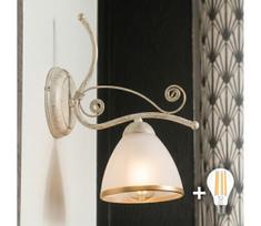 Brilagi - LED sieninis šviestuvas ANTICO 1xE27/60W/230V balta patina