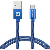 Swissten Textile Quick Charge Universal Micro USB Data and Charging Cable 0.2m SW-QU-MICR-USB-0.2-BL
