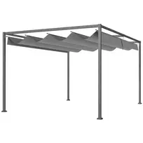 Paviljonas pergola 4x3 m, su reguliuojamu stogu, tamsiai pilkos spalvos