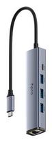 Cudy UH605 knyginių kompiuterių dokas / jungčių replikatorius Vielinis USB 3.2 Gen 1 (3.1 Gen 1) Type-C Pilka, Sidabras