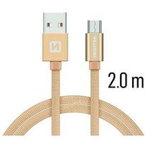 Swissten Textile Quick Charge Universal Micro USB Data and Charging Cable 2m SW-QU-MICR-USB-2.0-GO
