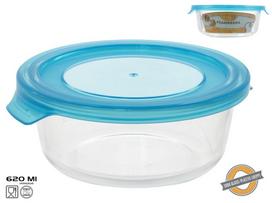 Dėžutė maistui Kitchen&GO, 0.62 l, 17 cm x 15.5 cm, skaidri sp./mėlyna sp.