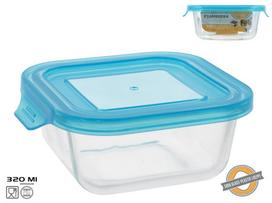 Dėžutė maistui Kitchen&GO, 0.32 l, 13.2 cm x 11.7 cm, skaidri sp./mėlyna sp.