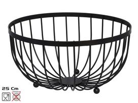 Vaisių ir daržovių krepšelis Kitchen&GO, metalas, 25 cm x 25 cm, juoda sp.