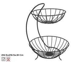 Vaisių ir daržovių krepšelis Kitchen&GO, metalas, 26.5 cm x 26.5 cm, juoda sp.