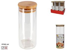 Birių produktų indas Kitchen&GO, 1.7 l, ruda sp./skaidri sp.