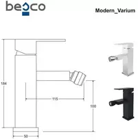 Bidė maišytuvas Besco Modern / Varium, Juodas matt