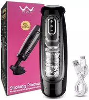 Automatinis vyriškas masturbatorius Thrust and Rotate, juoda