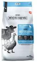 WIEJSKA ZAGRODA Light Goose with veal – sausas Maistas šunims – 12kg