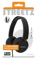 H110 ausinės STREETZ, sulankstomos, su garso reguliavimu, 3,5 mm, juodos / H110-BLK / 6612119