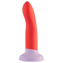 Dreamtoys Love Signal - dviejų spalvų silikoninis vidutinio dydžio dildo (raudonas)