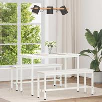 Valgomojo stalas Balta 110 x 55 x 75 cm Kietos pušies mediena