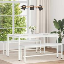 Valgomojo stalas Balta 150 x 90 x 75 cm Kietos pušies mediena