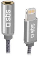 Adapter-Cable SBS Audio Adapter Braided Lightning (M) - 3.5 mm (F)