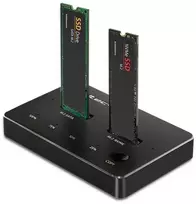 Qoltec 52274 M.2 SSD diskų prijungimo stotelė | NVMe | SATA | USB-C | DUAL 2 x 2 TB
