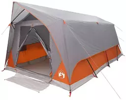 Tunelinė palapinė su stogu Pilka ir oranžinė 10 asmenų