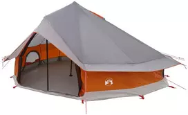 Tipi palapinė su stogu Pilka ir oranžinė 800 x 800 x 430 cm