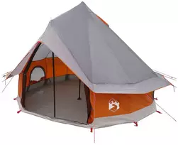Tipi palapinė su stogu Pilka ir oranžinė 250 x 250 cm