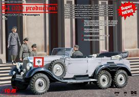 Klijuojamas Modelis ICM 35531 G4 (1939 production), German Car with Passengers (4 figures) 1/35