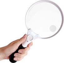 Didinamasis stiklas su šviesa, 3x LED, didinimas 2x/4x/25x