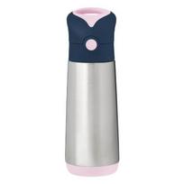 Plieninė gertuvė su šiaudeliu B. Box, Indigo Rose, 500 ml