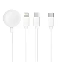 OEM 3-in-1 Cable: USB-C to Lightning / USB-C / Apple Watch, 3W 2A, C3169, 1.2 m, white