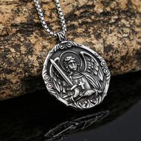 Asmeniniai vintage kryžiaus pakabukai Angel Wings vyriški titano plieno karoliai papuošalai