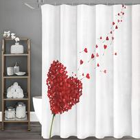 Love Dandelion Shower Curtain, Bathroom Decorative Shower Curtain, Waterproof Shower Curtain with Hooks 90*180cm