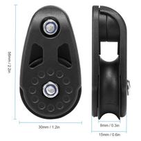 2 PCS Kayak Slide Rail Anchor Trolley Kit Pulley Blocks for Kayak Canoe Boat juoda