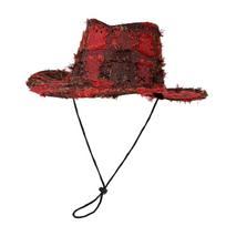 Sweet Cool Millennial Babes Western Cowboy Hat Women Spring And Autumn Retro Braided Knight Hat Outdoor Camping Vacation Shade M（56-58cm） raudona